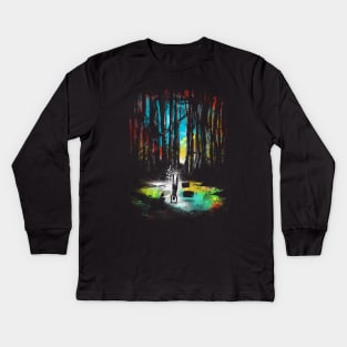 sunset on dagobah Kids Long Sleeve T-Shirt